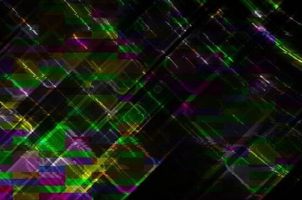 电脑生成的故障像素多色的曲折噪音呈现视频错误