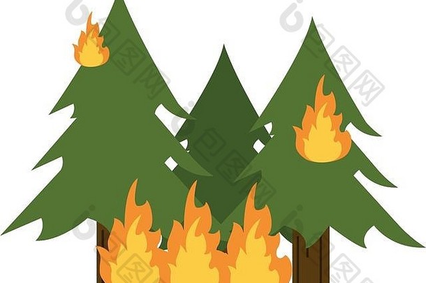 树燃烧森林