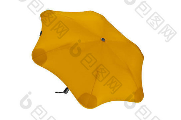 伞阳伞开放现代黄色的回来视图呈现