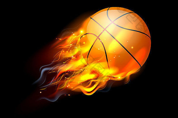 燃烧的篮球球火飞行空气