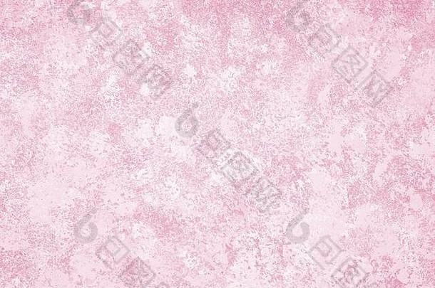 海绵画粉红色的墙背景斑驳的油漆纹理模式