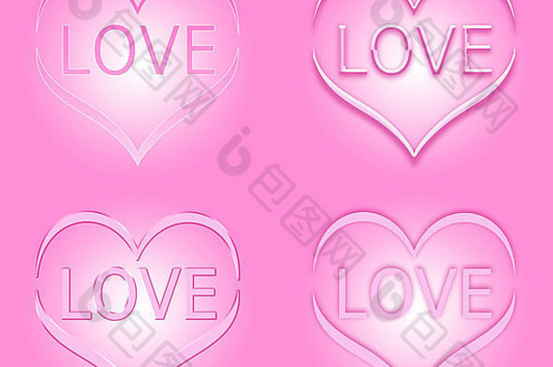 集粉红色的情人节一天心词爱内部心