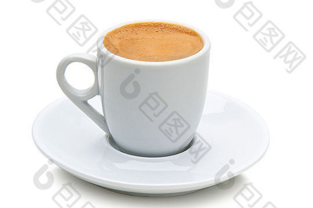 希腊<strong>咖啡</strong>白色杯孤立的白色背景路径包括