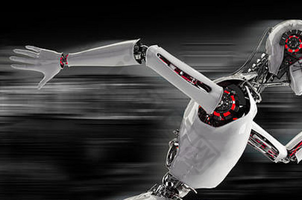 机器人安卓市政府速度概念快Cyborg机渲染