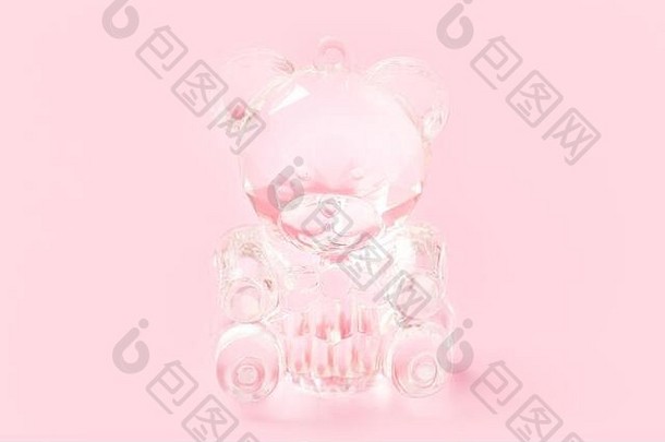 可爱的水晶泰迪熊玩具温柔的小指背景