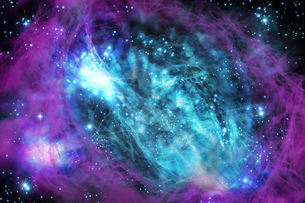 巨大的宇宙星际战争插图色彩斑斓的空间云