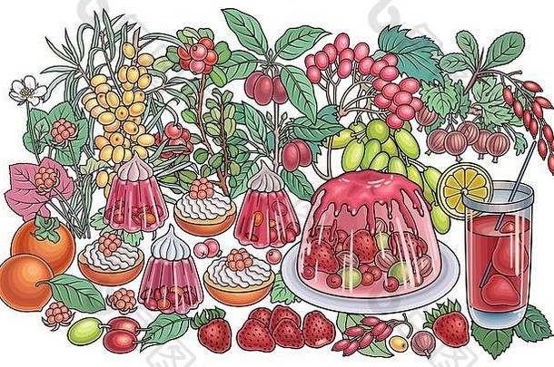 糖果浆果水果饮料插图