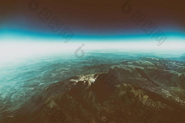 高高度照片地球地球地平线
