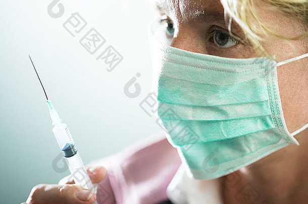 健康工人管理药物治疗病人注射