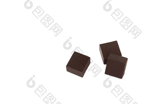 黑暗巧克力糖果孤立的白色背景