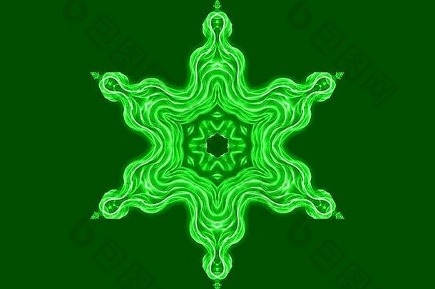 圣诞节设计绿色星星雪花花环点缀