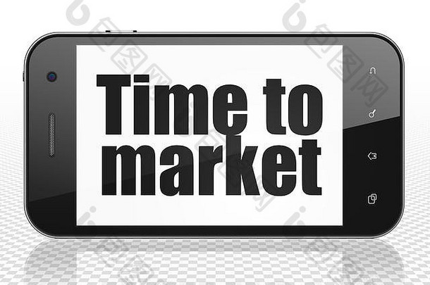 时间概念智能手机时间市场显示