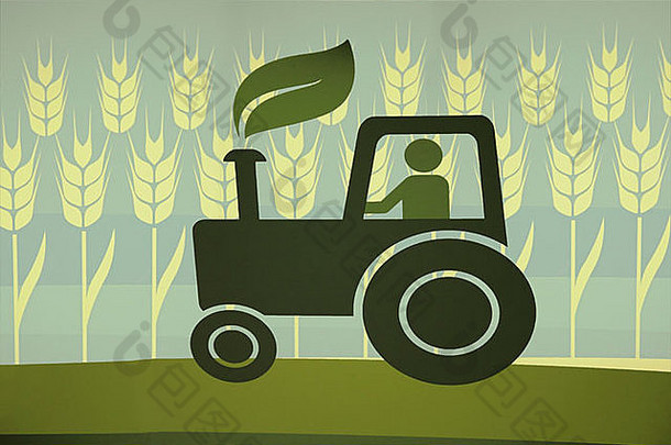 农业图形拖拉机