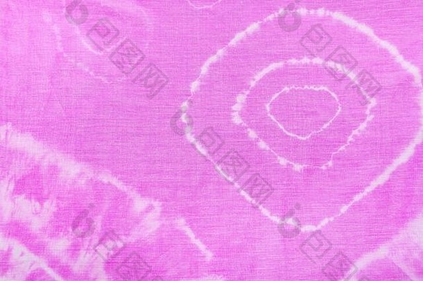 细节摘要点缀粉红色的围巾彩色的扎染蜡染技术