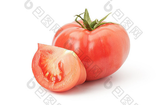 成熟的西红柿<strong>切片</strong>段孤立的