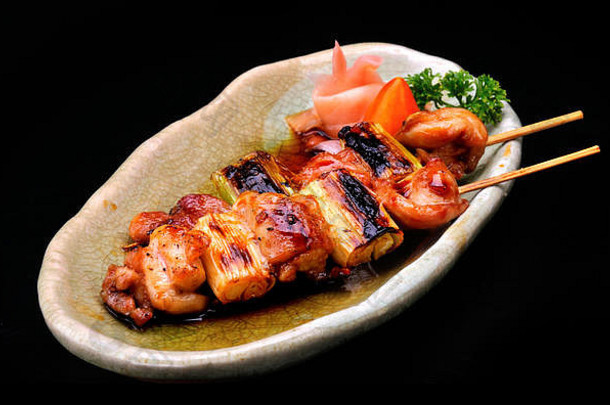 日本日式烧鸡使伟大的鸡烧烤甜蜜的