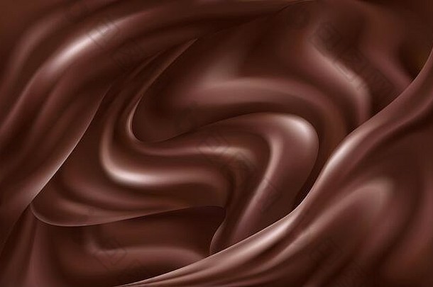 黑暗棕色（的）背景旋转波液体巧克力