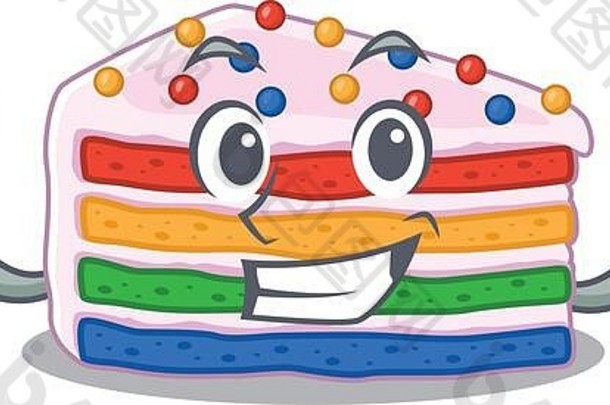 吉祥物字符风格运动拳击彩虹蛋糕