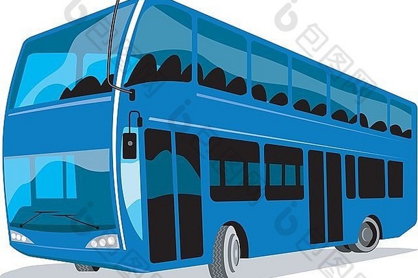 插图双德克尔教练公共汽车孤立的背景