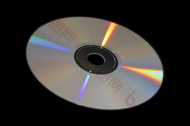 光盘Dvd彩虹反射黑色的背景