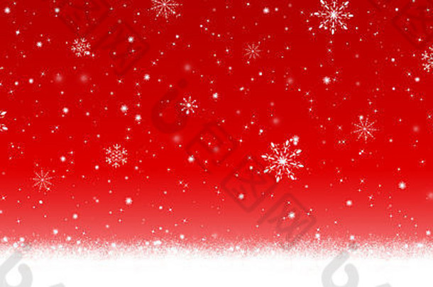 红色的圣诞节背景摘要雪花
