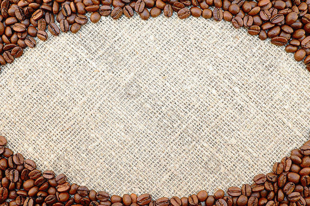 咖啡豆子椭圆形框架自然解雇背景空间文本