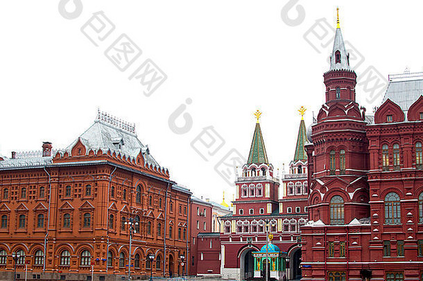 沃斯克列森斯基门卡拉斯纳亚广场莫斯科红色的广场莫斯科视线历史体系结构门城市
