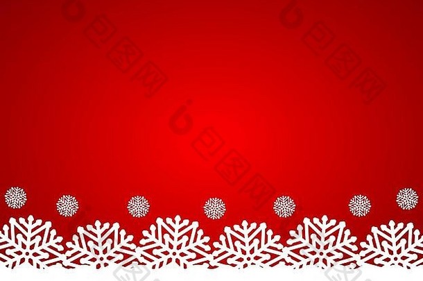 圣诞节红色的背景雪花