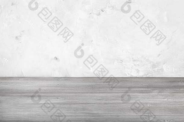 灰色的木地板上灰色的混凝土墙焦点木木板墙背景