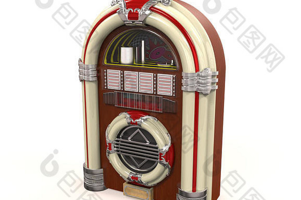 古董自动点唱机广播孤立的