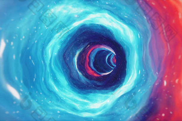 旅行虫洞时间空间填满数百万星星星云虫洞空间变形科学小说黑色的洞