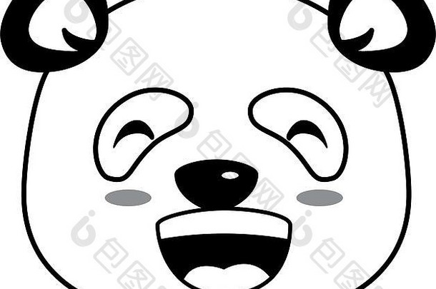 可爱的熊猫快乐表情符号卡哇伊