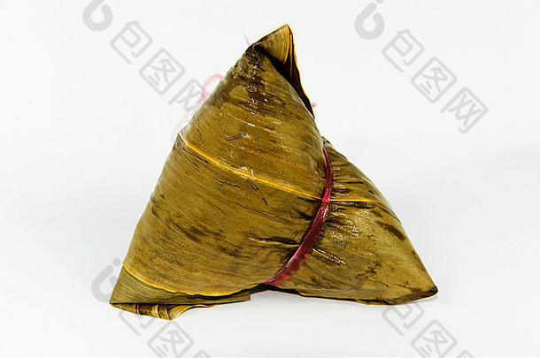 传统的glutonius大米饺子包装叶子