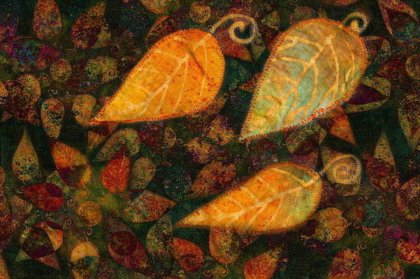 色彩斑斓的观赏背景模式秋天叶子拼贴画