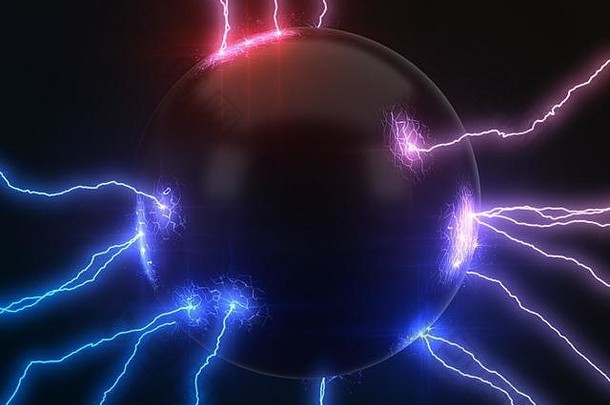强大的闪电罢工球使裂缝表面球双颜色版本插图