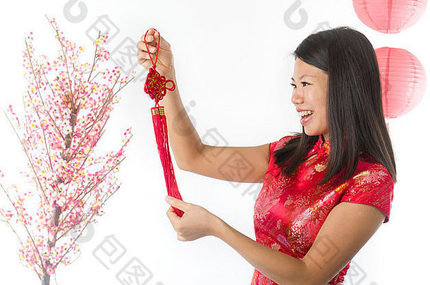 快乐中国人一年亚洲女孩亚洲女孩装饰