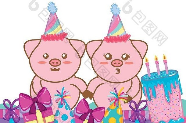 快乐生日猪漫画