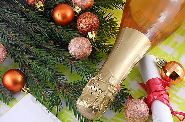 香槟瓶圣诞节装饰物快乐圣诞节快乐一年