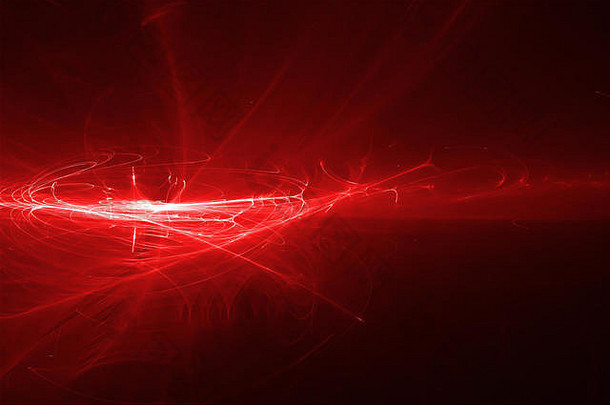 红色的发光能源波照明效果摘要背景