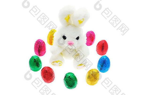 软玩具兔子复活节鸡蛋