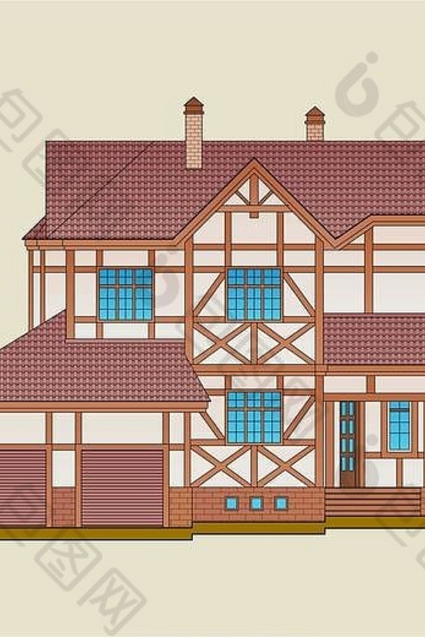房子建自然木贴砖<strong>梁柱</strong>建设风格体系结构公寓房子