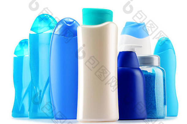塑料瓶身体护理美产品孤立的白色