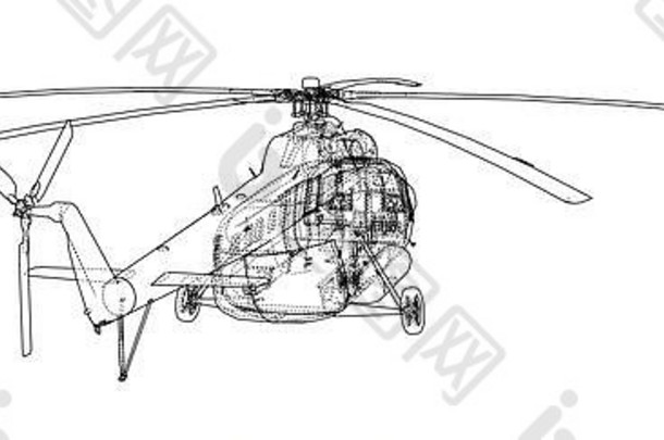 工程画直升机