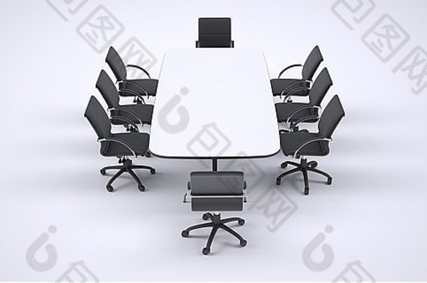 大会议表格黑色的办公室椅子