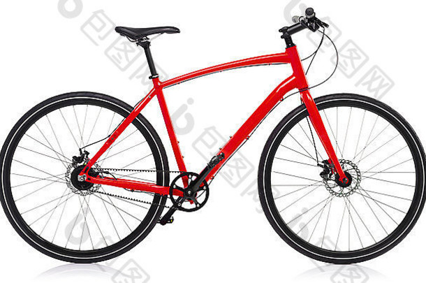 红色的自行车孤立的白色背景