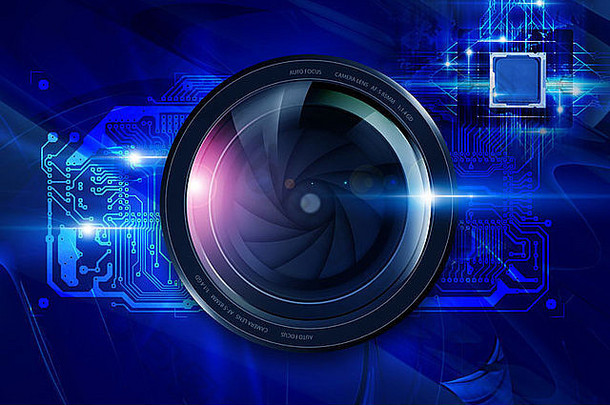 相机镜头电路董事会数字摄影概念