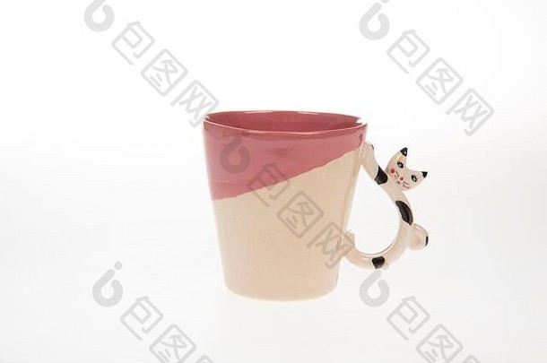 设计陶瓷咖啡杯白色孤立的