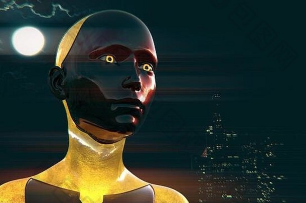 插图人形机器人一般被称为安卓人工情报城市权力停机停电