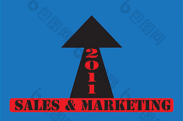 黑色的红色的销售市场营销显示向上趋势
