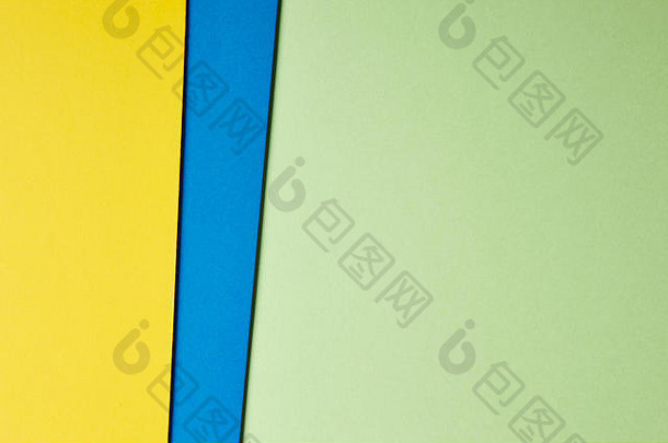 彩色的纸板背景黄色的蓝色的<strong>绿色</strong>语气复制空间水平